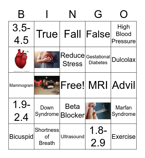 Thoracic Aneurysm Bingo Card