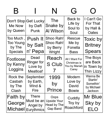 MUSICAL Bingo Card