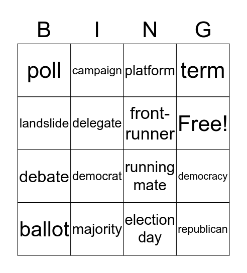 Election Bingo Card