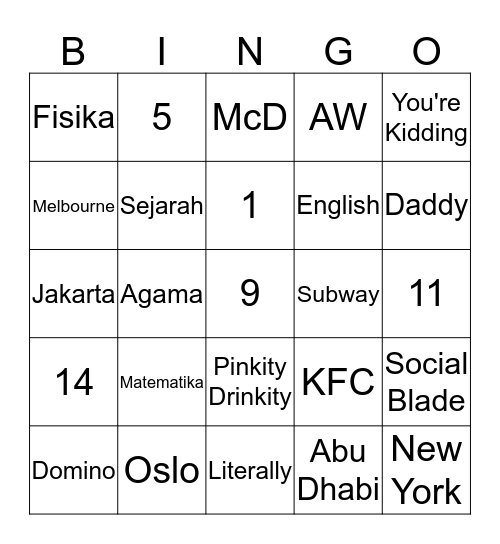 holly shittttt Bingo Card