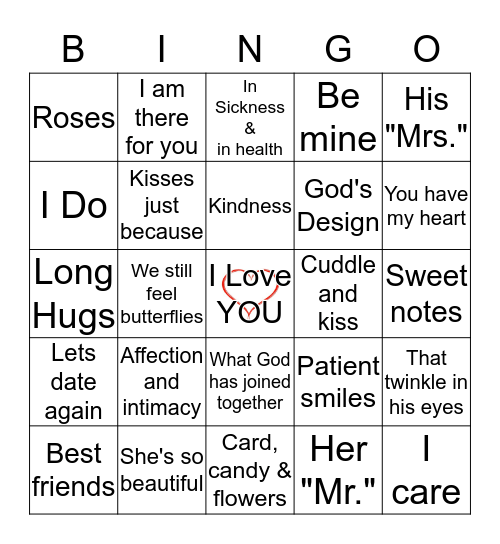 LOVE Bingo Card