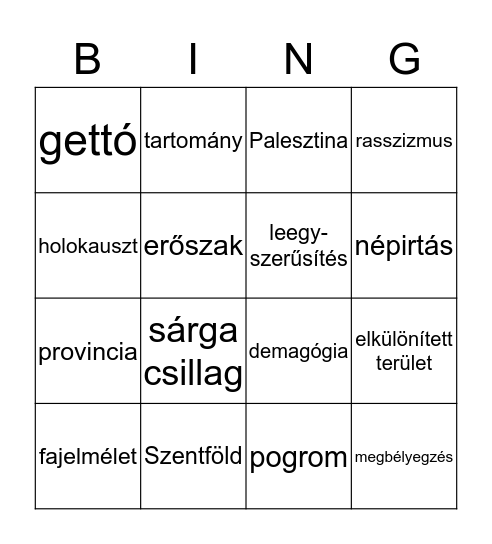 Párosítandó kártyák Bingo Card