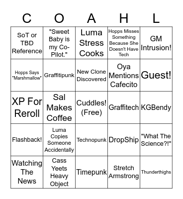 C6 Bingo Card