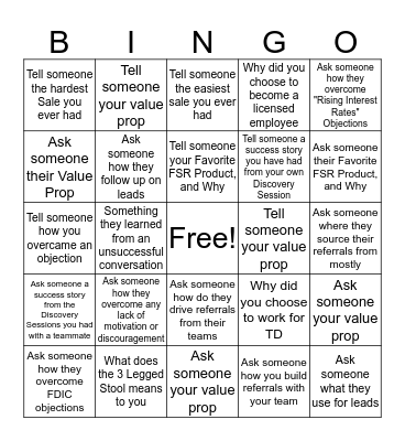 One Bank, One Wealth  Bingo Card