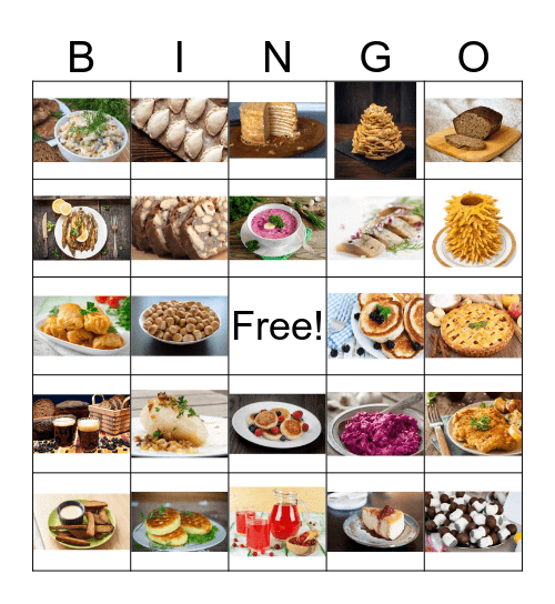 Lithuanian food Bingo Card