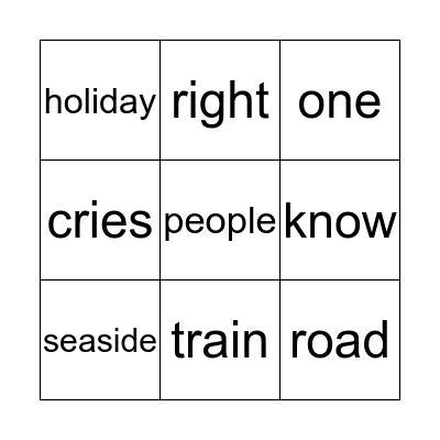 The Red Man and Green Man Bingo Card