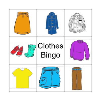 Clothes Bingo Card