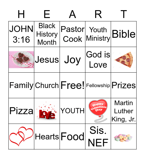 Heart 2 Heart Fellowship Bingo Card