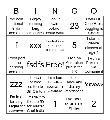 Pixel Summit Bingo Card
