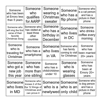 Are you that someone? Bingo Card