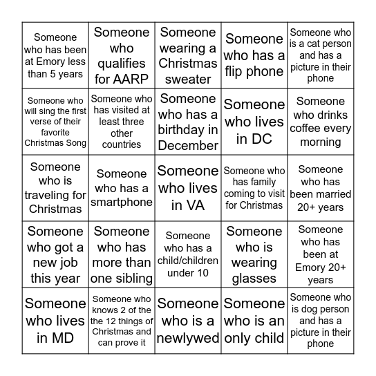 Are you that someone? Bingo Card
