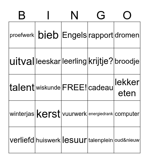 Broekland Bingo Card