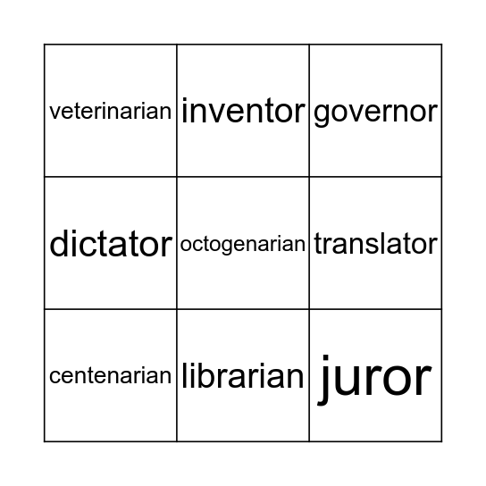 A Person Who Bingo Card