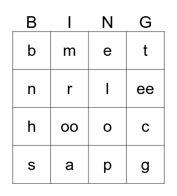 Alphabet  Bingo Card