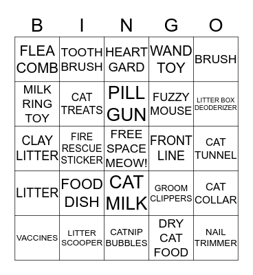 CAT SCRATCH BINGO!! Bingo Card