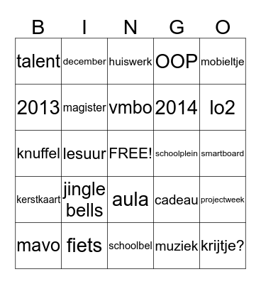 Broekland Bingo Card
