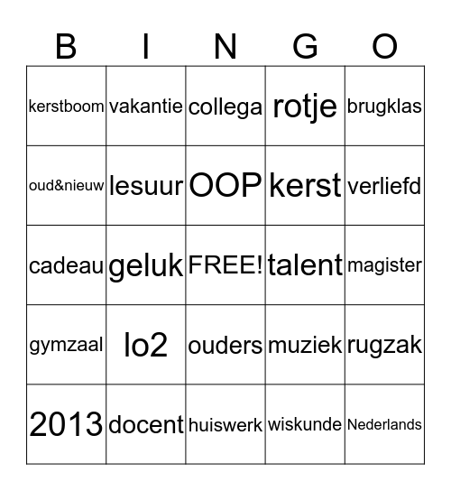 Broekland Bingo Card