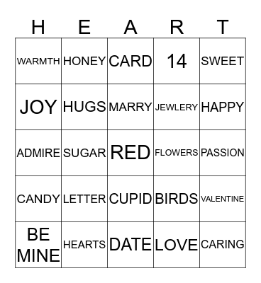 HEART Bingo Card
