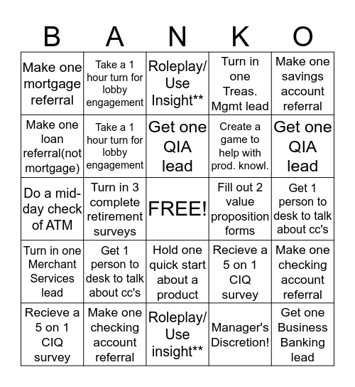 Teller Bank-o!!! Bingo Card