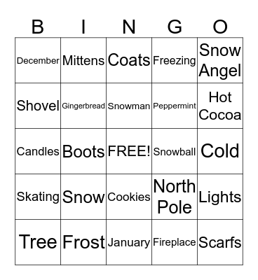 Winter Bingo Card