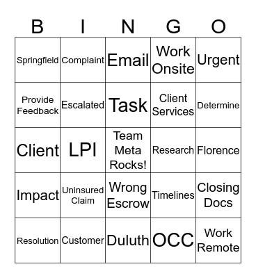 Spend a Day with Research Team Bingo Card