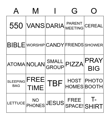 TACO BOUT ATOMA Bingo Card