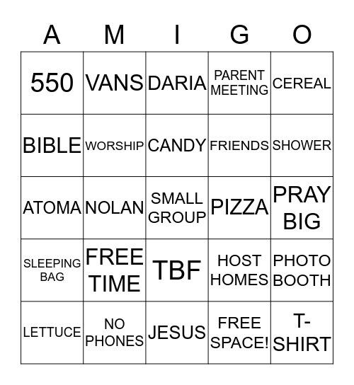 TACO BOUT ATOMA Bingo Card