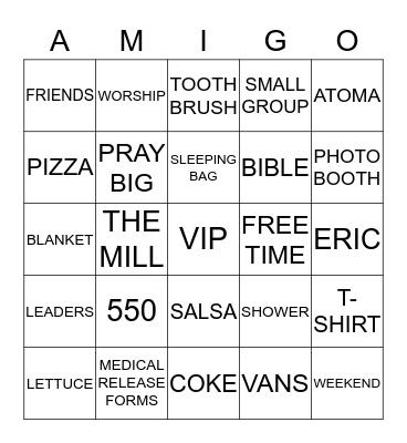 TACO BOUT ATOMA Bingo Card