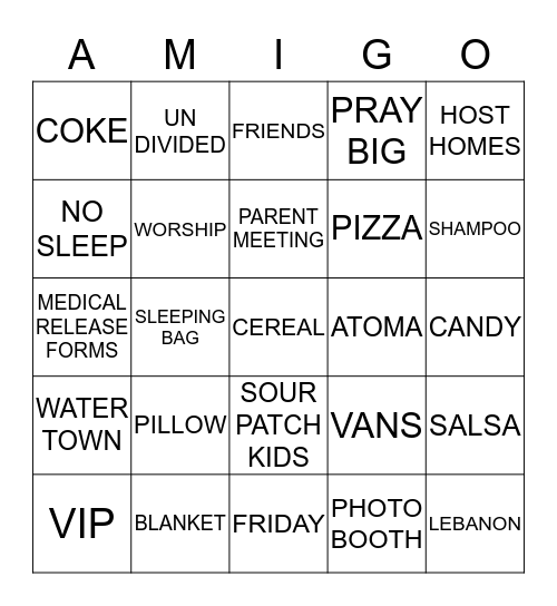 TACO BOUT ATOMA Bingo Card