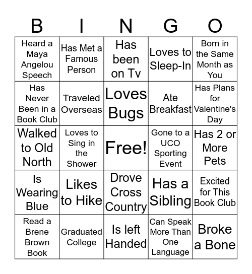 Everywhere and Nowhere: Find Someone Who... Bingo Card