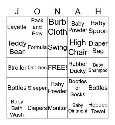 Whale of fun Bingo Card