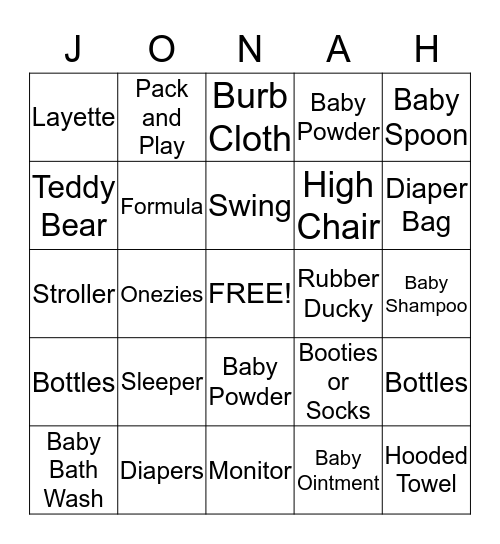 Whale of fun Bingo Card