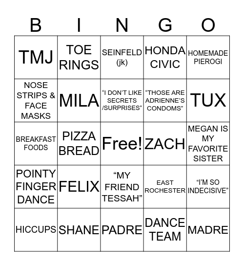 LUKA BINGO Card