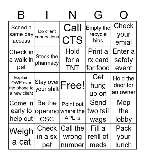 CSC Bingo 2/18 Bingo Card