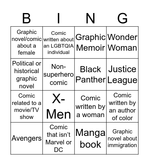 Graphic  Bingo Card
