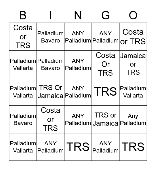 Palladium Bingo Card