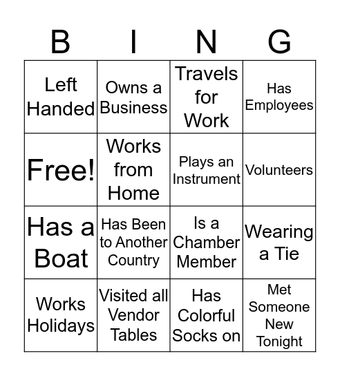 Biz Bingo Card
