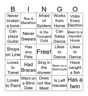 Harvest HIll Bingo Card