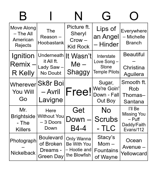 World Music Bingo Card