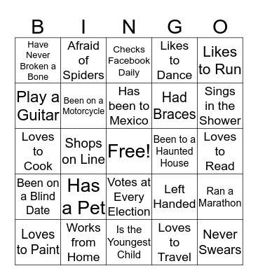 Harvest Hill Bingo Card