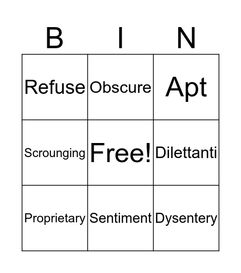 Serving in Florida Bingo Card