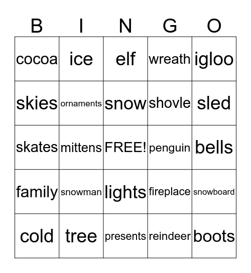 Winter Bingo Card