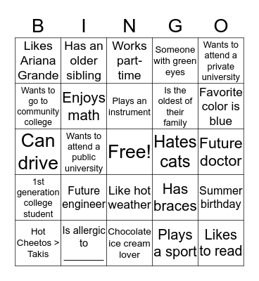 Escalera Bingo Card