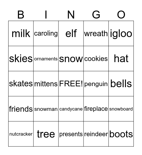 Winter Bingo Card