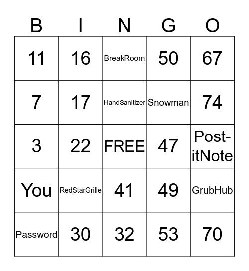 OMNI BAUER BINGO! Bingo Card