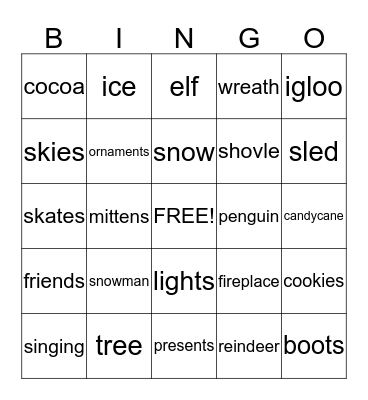 Winter Bingo Card