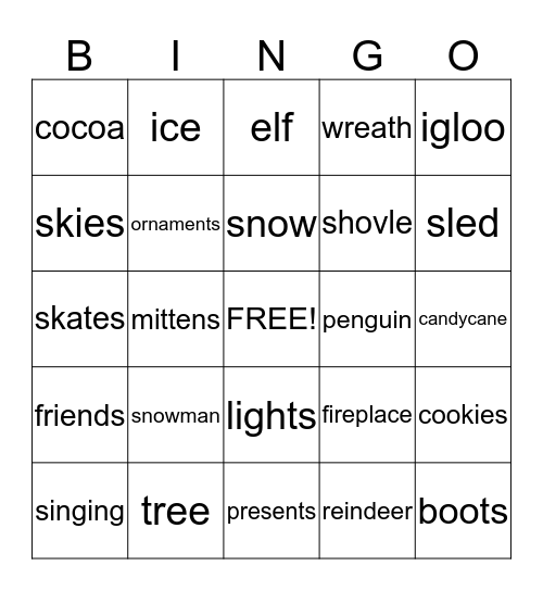 Winter Bingo Card