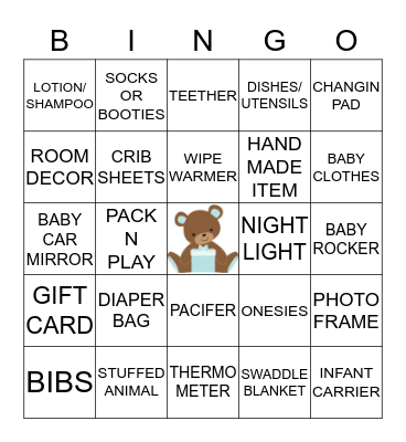 IT'S A BOY! Bingo Card
