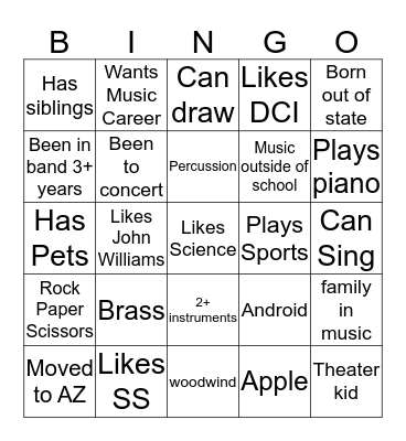 Get to Know People Bingo Card