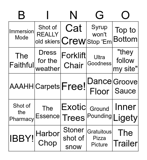 Guru Dave Bingo Card